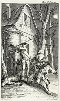Nighttime Prints: Illustration from Tom Jones, published 1750. Creator: Jan Punt