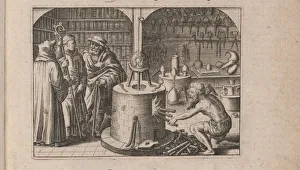 Illustration for Tripvs avrevs, hoc est, Tres tractatvs chymici selectissimi 1618. Artist: Bry, Theodor de (1528-1598)