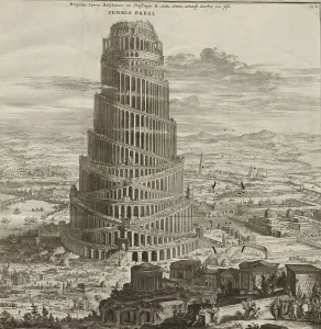Kircher Prints: Illustration for the Turris Babel by Athanasius Kircher