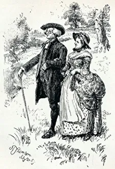 Arm In Arm Prints: An illustration from The Vicar of Wakefield, 1889, (1907). Artist: Hugh Thomson