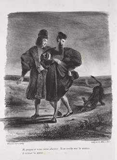 1798 1863 Prints: Illustrations for Faust: Faust, Mephistophele and the barbet, 1828