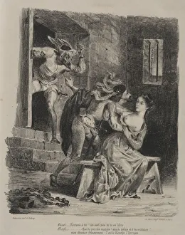 1798 1863 Prints: Illustrations for Faust: Faust in the prison of Marguerite