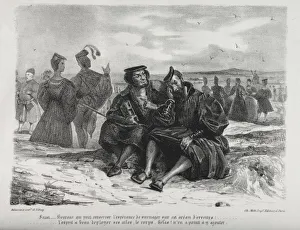 1798 1863 Prints: Illustrations for Faust: Faust and Wagner, 1828. Creator: Eugene Delacroix (French