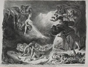 1798 1863 Prints: Illustrations for Faust: Marguerites shadow appears to Faust, 1828