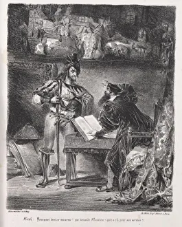 1798 1863 Prints: Illustrations for Faust: Mephistopheles visits Faust, 1828. Creator