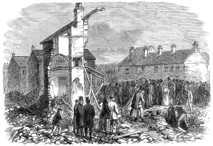 Industrial Accident Prints: Illustrations of the Flood at Sheffield: searching for the dead at Malin Bridge