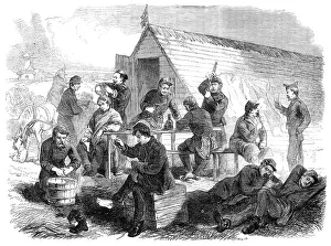 Barber Shop Prints: Illustrations of the War in Denmark: barrack life of Danish soldiers: Sunday morning