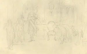 Bowing Gallery: Im Vorzimmer seiner Hoheit, mid-late 19th century, (c1924). Creator: Carl Spitzweg