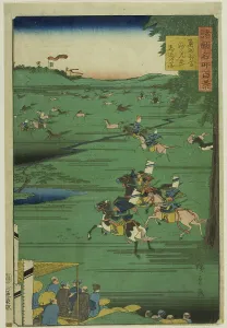 Rissho Prints: Image of the Horse Chase at the Myoken Festival