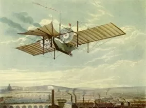 Propellers Gallery: Imaginary Flight of Hensons Ariel, 1843, (1944). Creator: Day & Haghe
