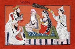 Imaginary Prints: An Imaginary Meeting between Guru Nanak and Gobind Singh, c1780. Creator: Unknown