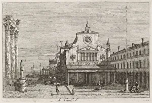 Imaginary View of S. Giacomo di Rialto [upper right], c. 1735 / 1746. Creator: Canaletto