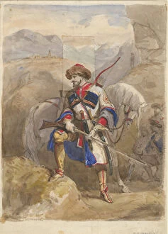 Caucasian War Gallery: Imam Shamil (1797-1871), 1854. Artist: Anonymous