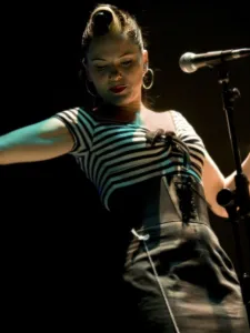 Striped Prints: Imelda May, 2008. Artist: Alan John Ainsworth