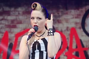 Pointing Collection: Imelda May, Love Supreme Jazz Festival, Glynde Place, East Sussex, 2014. Artist: Brian O Connor