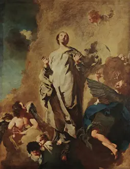 Our Lady Prints: The Immaculate Conception and Angels, 1745. Creator: Piazzetta, Gian Battista (1683-1754)