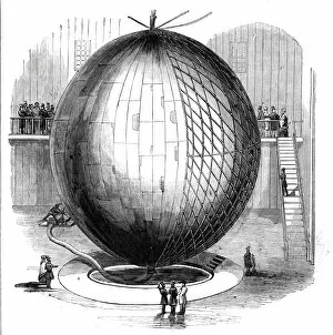 Balloon Collection: Immense Copper Balloon at Paris, 1844. Creator: Unknown