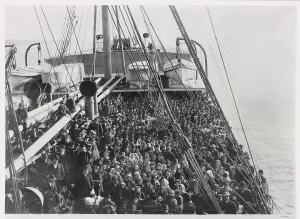 Emigration Prints: Immigrants at the New York Harbor, c.1900. Creator: Levick, Edwin (1869-1929)
