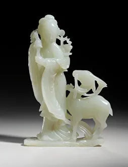Taoism Prints: The Immortal Ma Gu with a Deer, between c.1700 and c.1800. Creator: Unknown