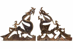 Han Dynasty Prints: Immortals Riding Dragons: Sections of a Tomb Pediment