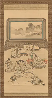 Buncho Gallery: The Eight Immortals of the Wine Cup, 1828. Creator: Tani Buncho