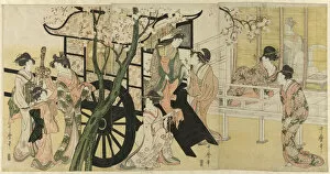 Balconies Gallery: An Imperial Carriage, Japan, c. 1801 / 04. Creator: Kitagawa Utamaro