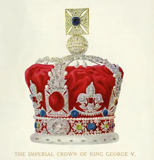 Diamonds Prints: The Imperial Crown of King George V, c1911. Creator: Unknown