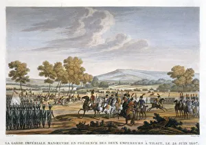 Aleksandr I Pavlovich Prints: The Imperial Guard Manoeuvring in the Presence of the Two Emperors at Tilsit, 28 June 1807