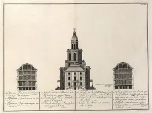 Imperial Library and Kunstkammer (From: The building of the Imperial Academy of Sciences), 1741. Artist: Wortmann, Christian Albrecht (1680-1760)