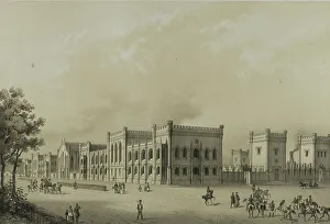 Peterhof Prints: Imperial Stables, Petrodvorets, c. 1820. Creator: C. Schultz