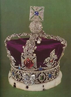 Black Prince Gallery: The Imperial State Crown, 1953. Artist: Rundell, Bridge and Rundell