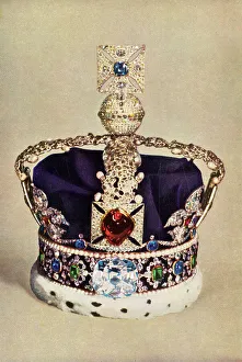 Precious Stone Prints: Imperial State Crown, 1962. Creator: Unknown