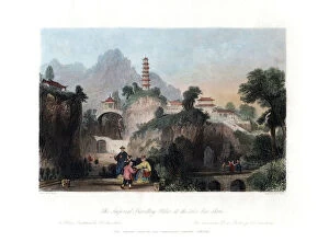 Allom Gallery: The Imperial Travelling Palace at the Hoo-Kew-Shan, China, c1840.Artist: J Sands