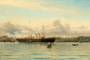 Imperial Yacht Polestar in Copenhagen Harbour. Artist: Lubbers, Holger Peter Svane (1850-1931)