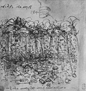 Implement Prints: Implements Rained Down the Earth from the Clouds, c1480 (1945). Artist: Leonardo da Vinci