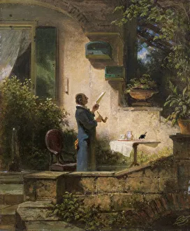 Biedermeier Collection: An important missive, 1870s. Artist: Spitzweg, Carl (1808-1885)