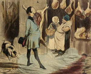 Butcher Prints: Impressions de voyage d'un grand poète, 1842. Creator: Honore Daumier