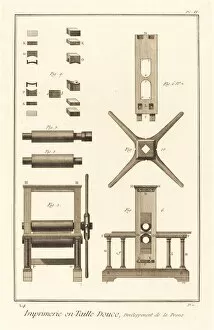 B And Xe9 Collection: Imprimerie en Taille Douce, Developpement de la Presse: pl. II, 1771 / 1779
