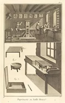 Workshop Gallery: Imprimerie en Taille Douce: pl. I, 1771 / 1779. Creator: Unknown