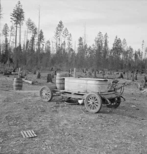 Improved water tank on stump ranch, Boundary County, Idaho, 1939. Creator: Dorothea Lange