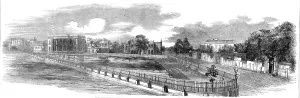 Improvements in Calcutta: The Dunkin Bustee, in Chowringhee, 1860. Creator: Unknown