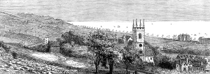 Sea Wall Prints: Improvements on the Kentish coast: view looking from Hythe eastward to Sandgate