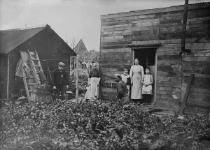 Displaced Person Prints: Improvised homes in ruined France, between c1915 and 1918. Creator: Bain News Service