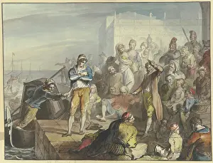 Waterfront Prints: Improviser in the Piazzetta in Venice, c1790s. Creator: Johann Heinrich Ramberg