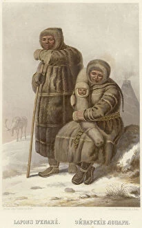 Chromolithograph Collection: Inari Lapps, 1862. Creator: Karl Fiale