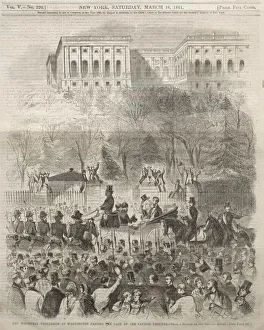 The Inaugural Procession at Washington Passing the Gate of the Capital Grounds, 1861