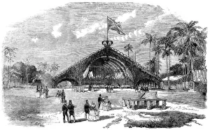 Ceylon Sri Lanka Prints: Inauguration of the Ceylon Railway: East End of the Banquet Bungalow