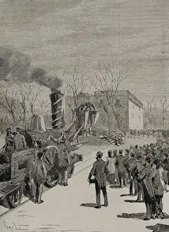 Inauguration of the France Railroad in Gerona, on January 20, 1878, (1878). Creator: Tomas Carlos Capuz