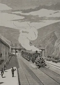 Inauguration of the France Railroad in Gerona, on January 20, 1878. Creator: Unknown