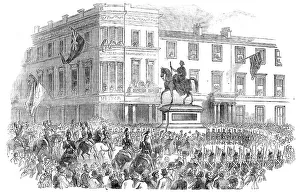 Inauguration Prints: Inauguration of Marochetti's Statue of Her Majesty, at Glasgow, 1854. Creator: Unknown